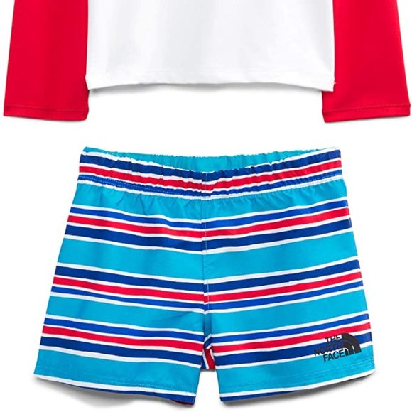 NWT THE NORTH FACE Toddler Little Kid Long-Sleeve Top Shorts Sun Swim Set UPF 50 - Picture 9 of 11